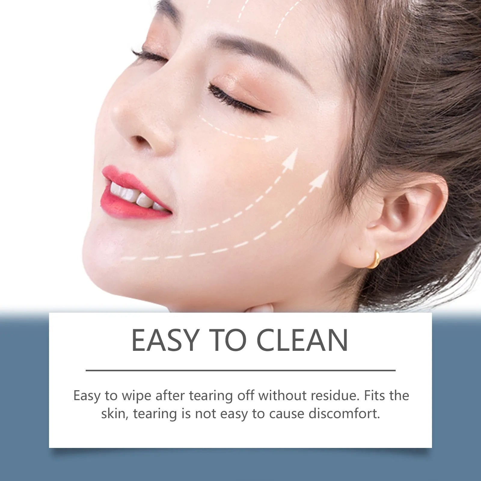 HANCHOBIT facial hair removal wax strips kit showing wax paper strips and wet wipes