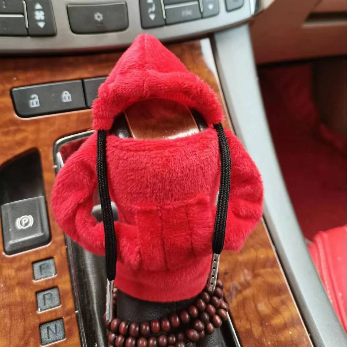Velvet car gear handle sleeve cover in various colours on vehicle gear shift