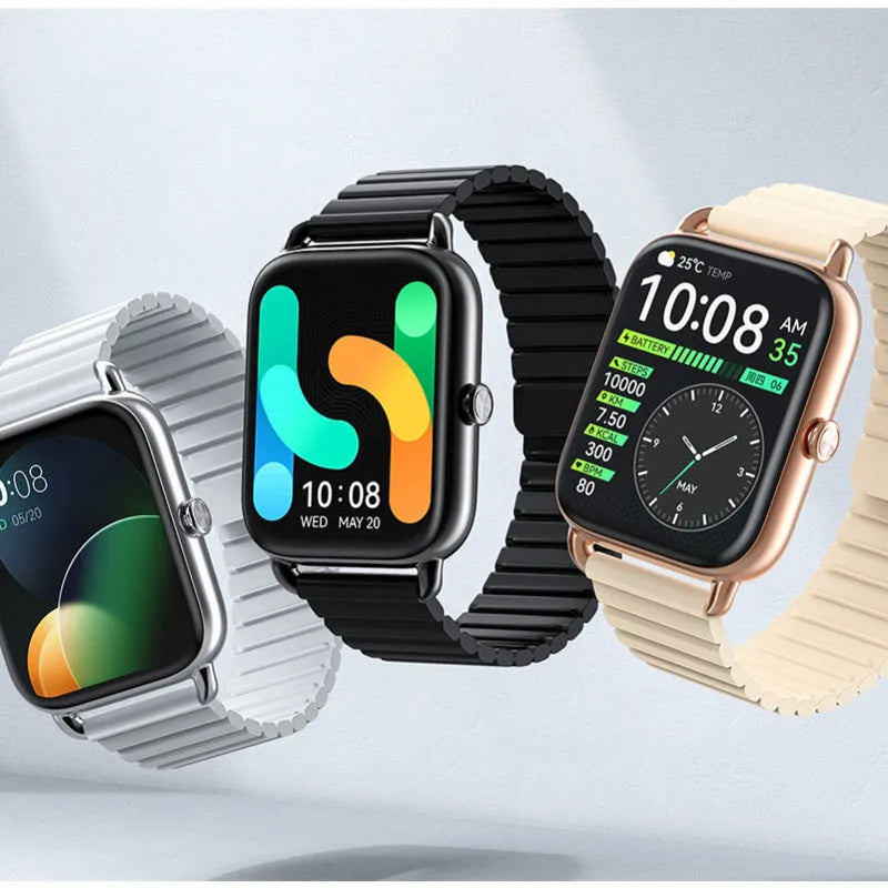 S4PLUS LS11 smartwatch with AMOLED display on wrist, showing workout stats and black colour option