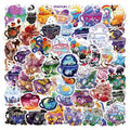 Pack of 50 colourful tea cup graffiti stickers in Nordic style for DIY luggage and scooter decoration