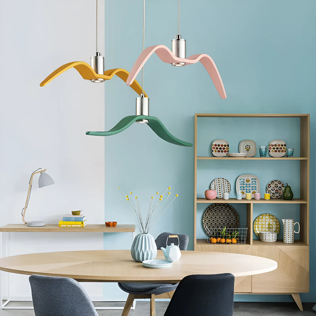 Nordic style macaron LED chandelier ceiling light in a selection of colours