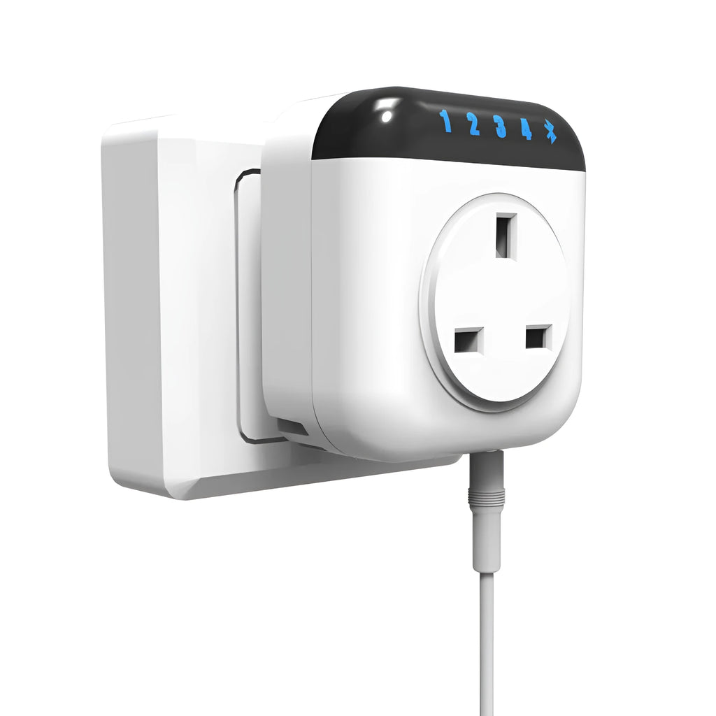 White Tuya WiFi smart temperature control socket with US plug and temperature sensor probe