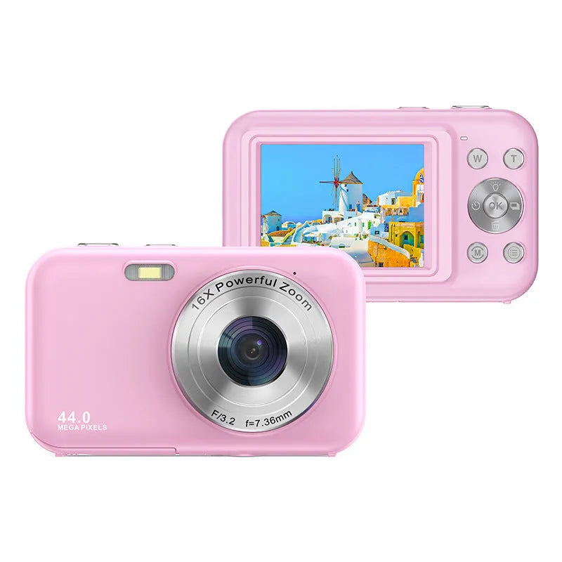 Home HD digital children camera in black, green, pink, or purple with 2.4-inch screen and 44MP beauty filter