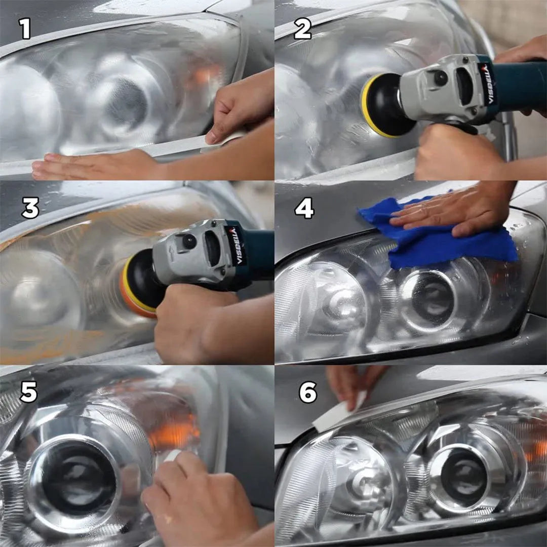 Carbon steel headlight repair tool for auto and machine maintenance