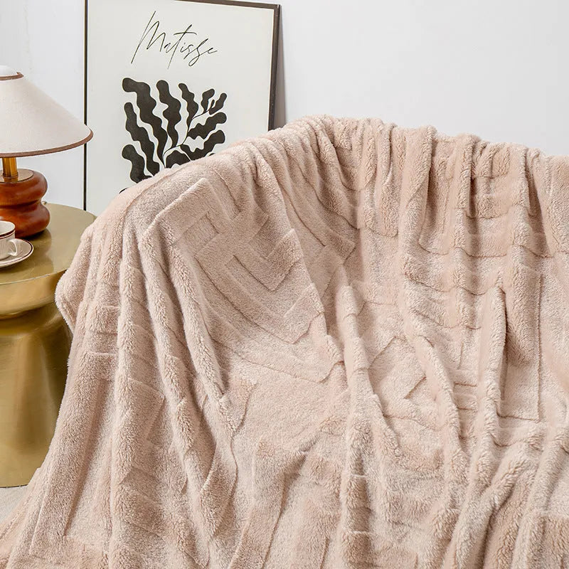 Coral fleece flannel blanket with plant flowers pattern in multiple sizes and colours