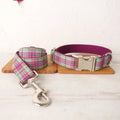 Mint coloured polyester dog collar and leash set with tear-resistant construction