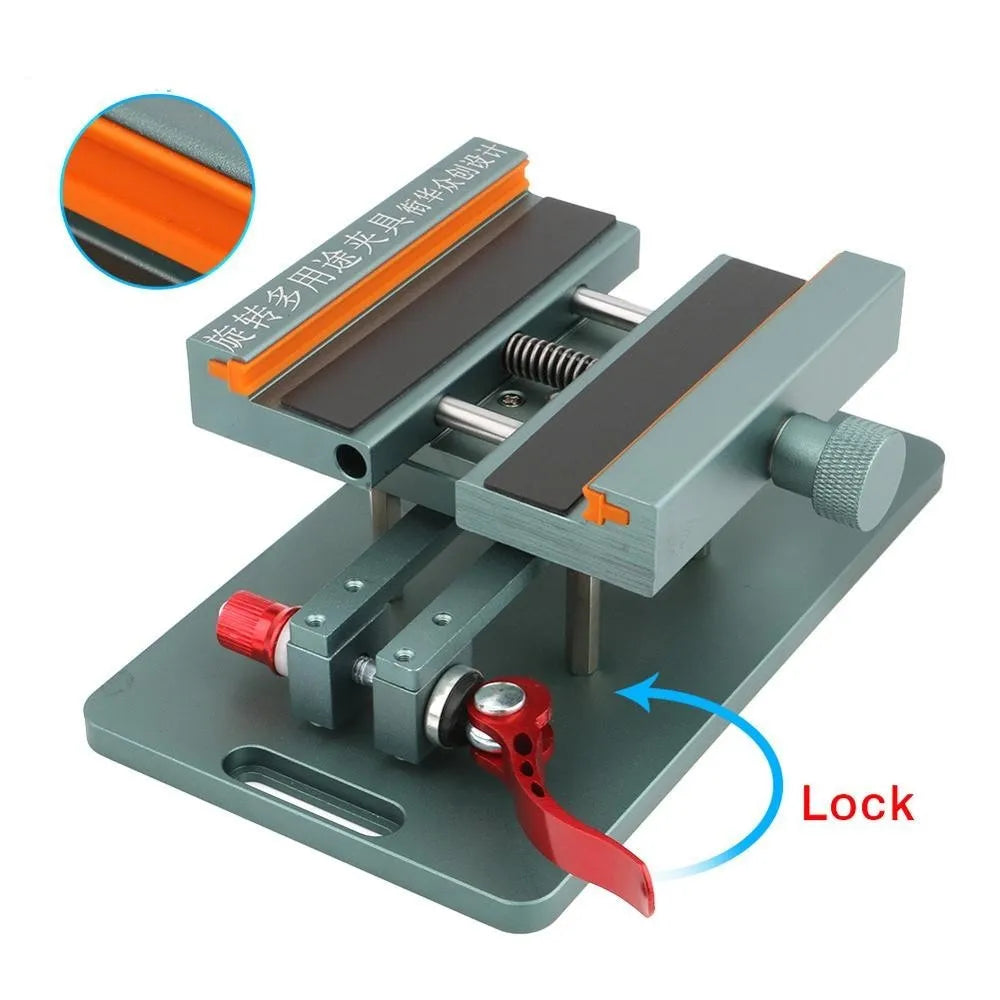Mobile phone rear cover glass fixing fixture with adjustable elasticity and silicone grip points