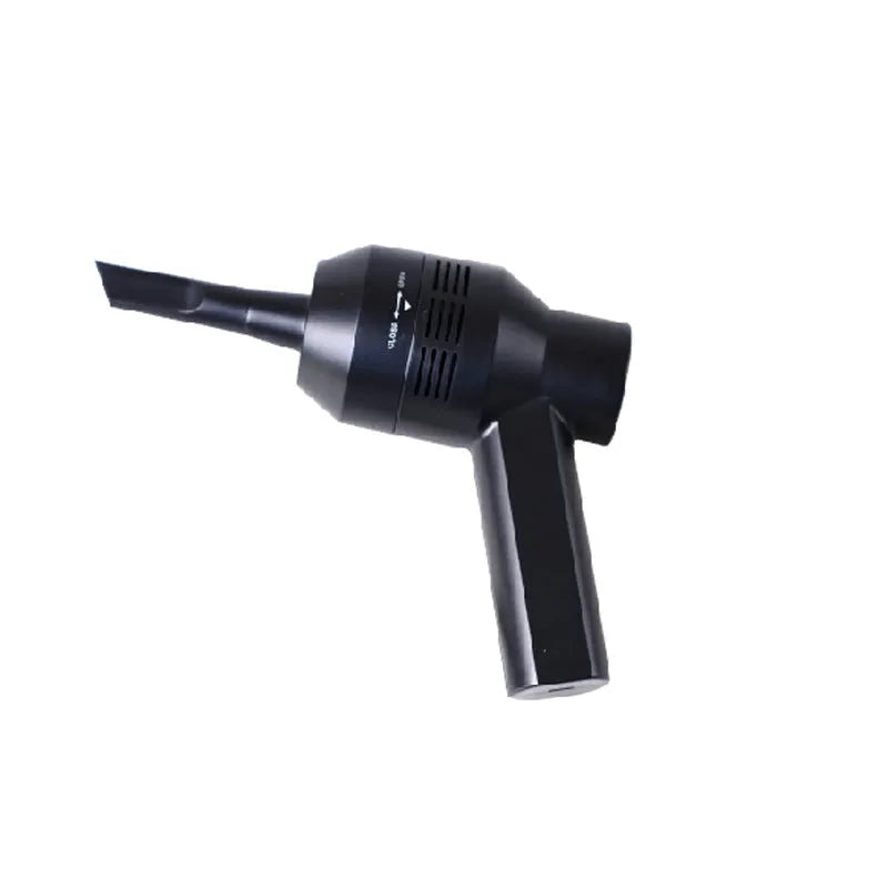 Black handheld mini vacuum cleaner for desktop and keyboard cleaning