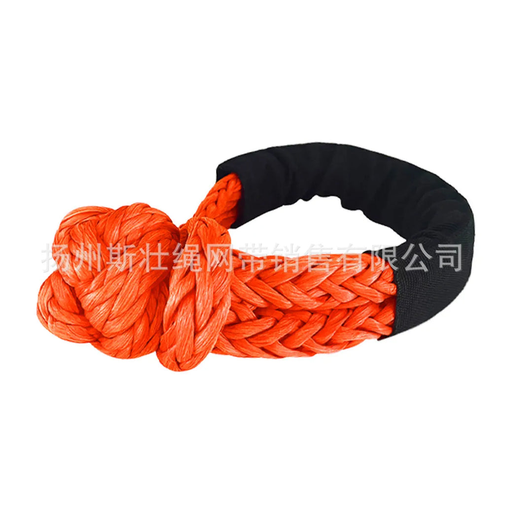 Polymer soft shackle trailer rope for vehicle recovery, shown in a colour option, with 12mm diameter and 17-tonne load rating.