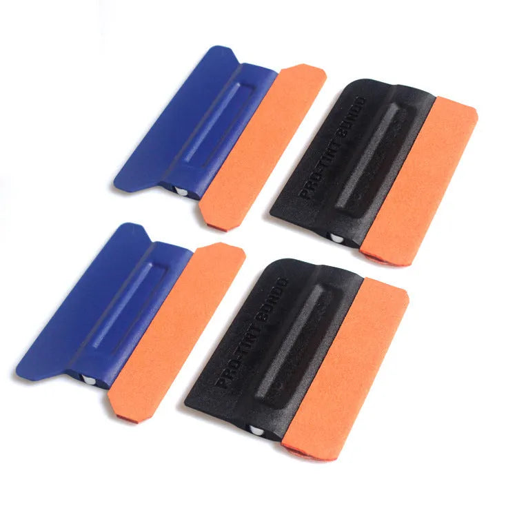 Faux deerskin magnet scraper with four textured heads for car colour changing film removal