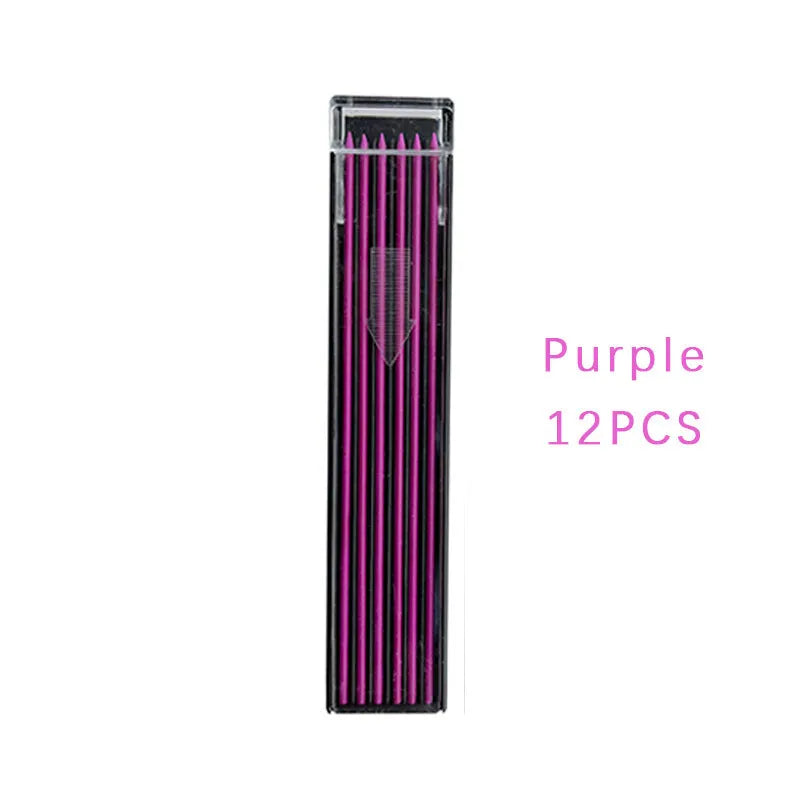 Box of 12 mechanical pencil leads in rainbow colours for 0.5mm pencils