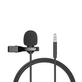 Metal lavalier microphone with collar clip and 1.5m TPE cable, compatible with Apple devices for clear audio recording