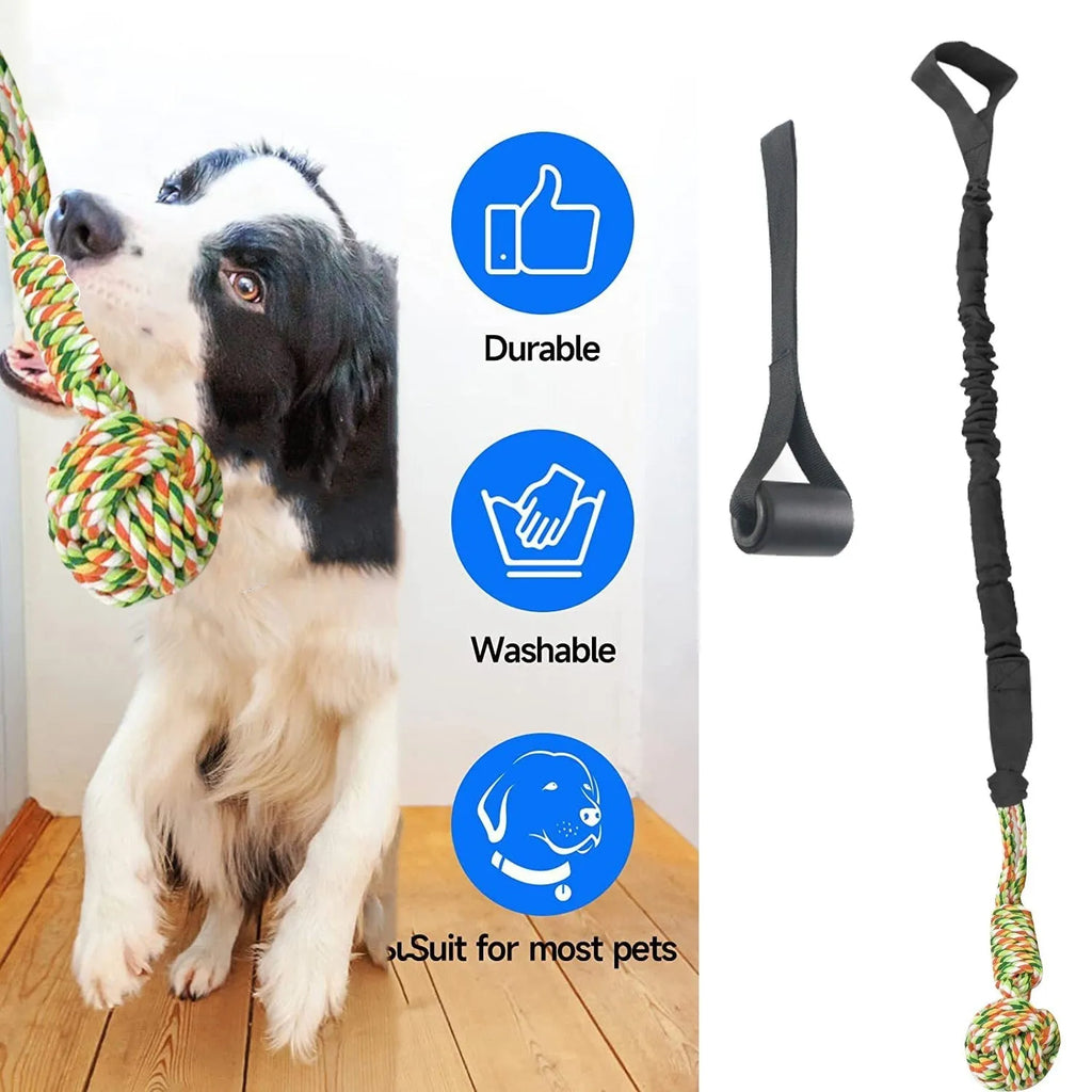 45cm cotton tug of war rope for dogs in black, grey, and red colour options