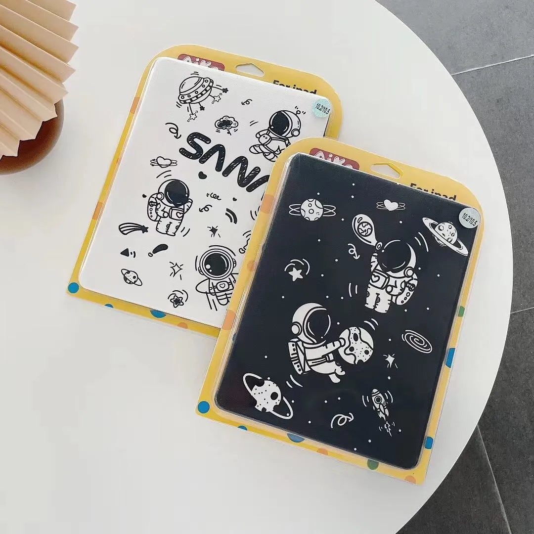 Transparent frosted TPU flat protective cover for iPad Air 4 with pen slot, clamshell design, white or black.