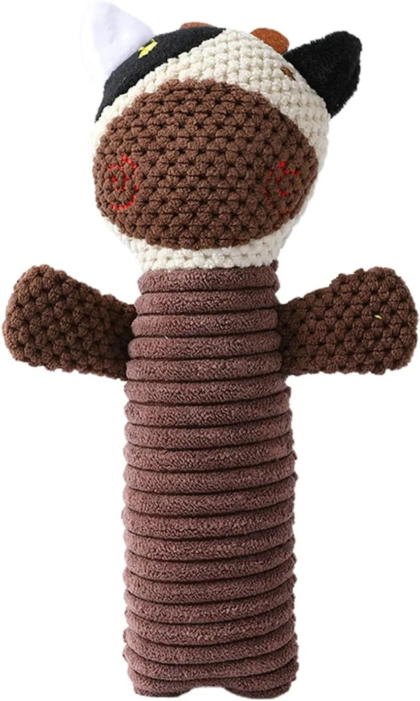 19cm plush dog chew toy in animal shape with dental cleaning textures for plaque reduction