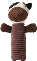 19cm plush dog chew toy in animal shape with dental cleaning textures for plaque reduction