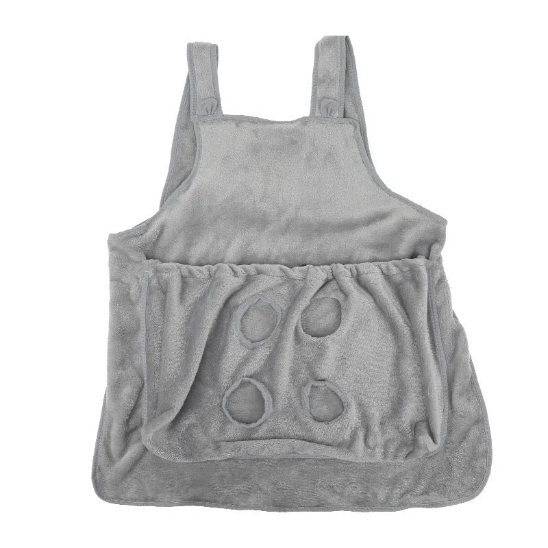Plush pet carrier apron hanging chest bag for small cats and dogs with adjustable neck