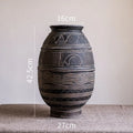 African ancient tank design cement flower pot in medium size with drainage holes