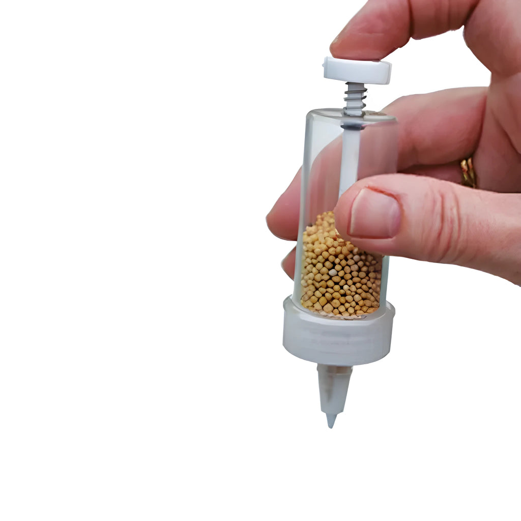 12 cm long by 3 cm diameter mini planter tool for distributing seeds into pots and plug trays
