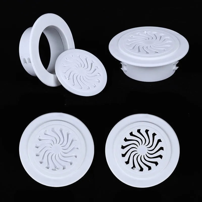 Plastic air conditioning wall hole cover and sealing kit with multiple cap sizes