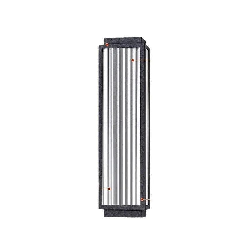 Stainless steel waterproof outdoor wall lamp shown in multiple available sizes.