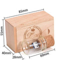 Transparent wooden bottle USB flash drive measuring 60mm by 28mm with capacity options up to 64GB