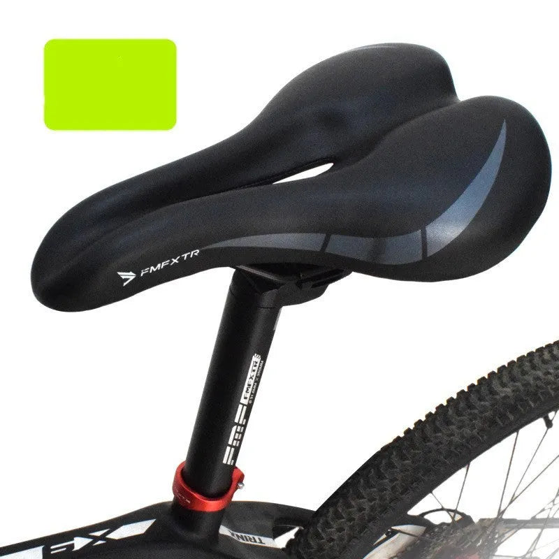 Bike saddle with 3147 hollow cushion, 270mm by 180mm, in PU leather foam and cotton