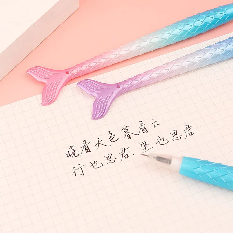 Creative cartoon mermaid pen with 0.38mm fine needle tube writing tip