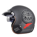 Retro half helmet for electric bikes in ABS material, shown in Hoarse black colour with S-XXL sizing options