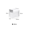 White transparent plastic storage tank for grains with 400ml capacity and Japanese design