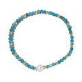 Natural stone geometric bracelet with elliptical beads in various colour options
