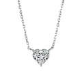 Simple silver-coloured women's necklace with a small love heart pendant on a chain.