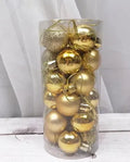 Barrelled Christmas ball decoration with 3cm diameter in gold, red, silver, and other colours, electroplated finish