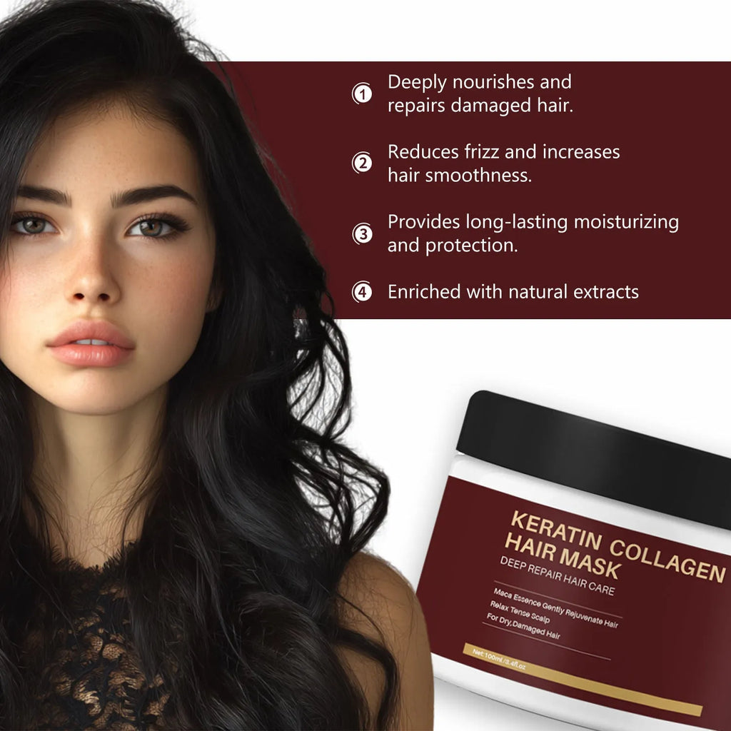 100ml collagen hair mask container for moisturising and repairing strong hair