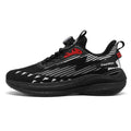 Men's white green Fly-kit mesh running shoes with rotating buckle and TPU sole, low-top design