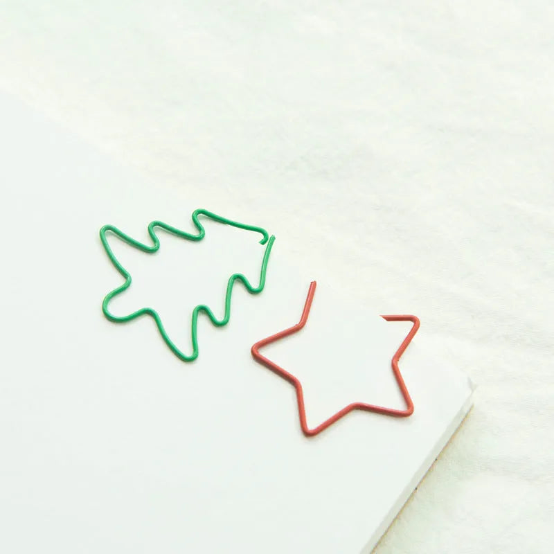 Christmas creative special-shaped colour paper clips set of 18 pieces with mixed festive colours