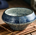 Ceramic tall soup bowl with underglaze pattern, 14cm height, 500ml capacity