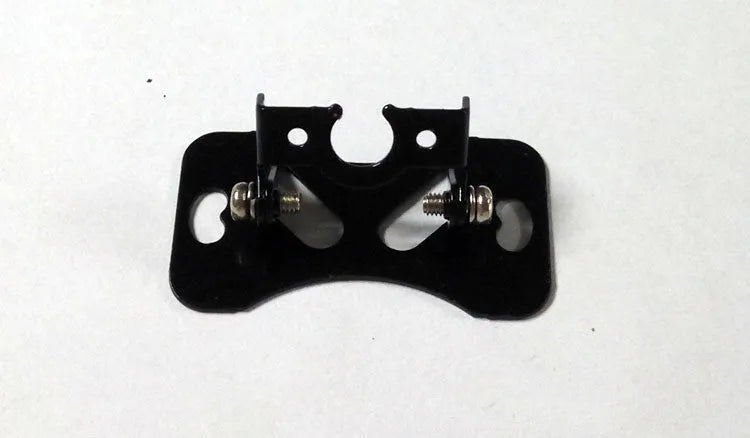 Black metal universal car camera holder with adjustable angle bracket and four mounting screws