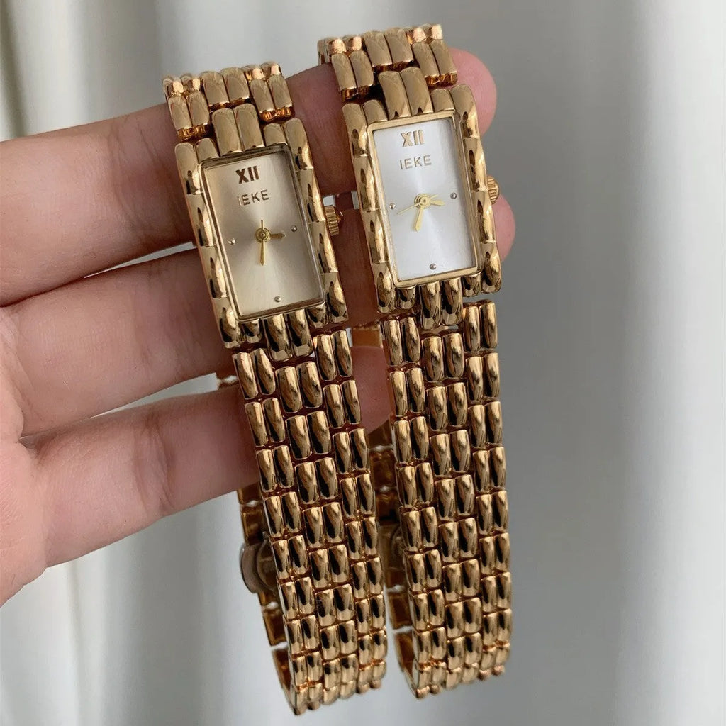 Bracelet-style watch for women with slim 7mm profile and butterfly buckle