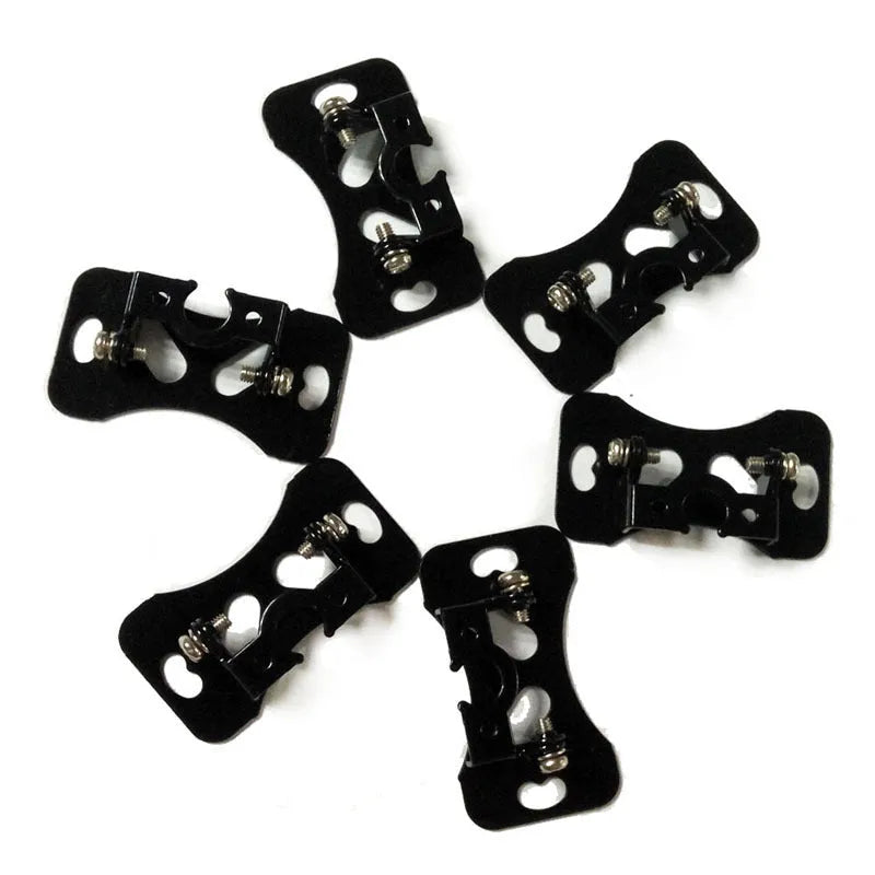 Black metal universal car camera holder with adjustable angle bracket and four mounting screws