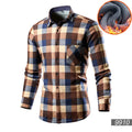Men's loose fit cardigan shirt with fleece lining in a solid colour.