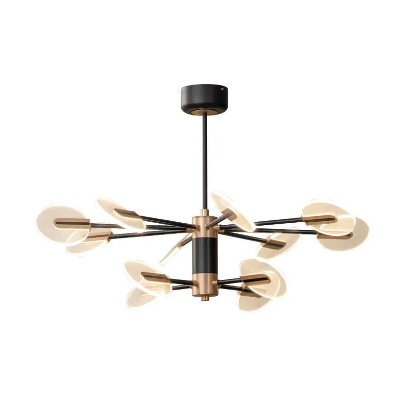 Nordic iron LED chandelier pendant lamp with acrylic parts for 15-30㎡ room coverage
