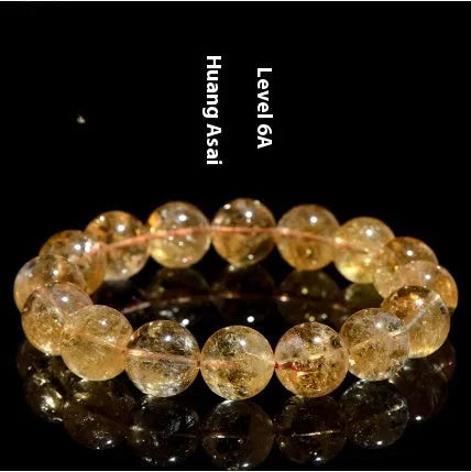 Natural yellow citrine bracelet with geometric beads in Brazilian Yellow, Deep Brazil Yellow, Violent Yellow, or Yellow colour options