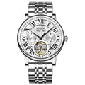 Men's automatic waterproof watch with stainless steel band in business styling