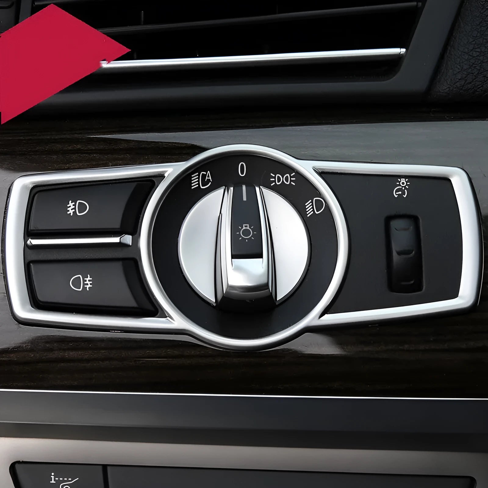 Silver BMW headlight frame decorative strip for 5 Series 7 Series X3 X4 interior dashboard