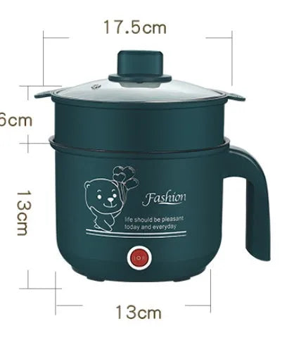Emerald green multifunctional electric cooker with stainless steel liner, 220V 300W-600W, for hot pot and rice cooking