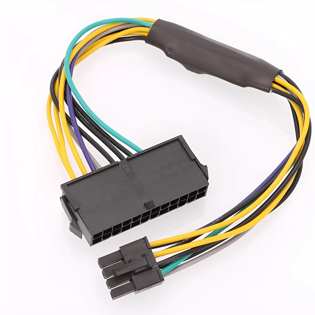Black 8-pin to 24-pin ATX power adapter cable for DELL Optiplex desktop computers