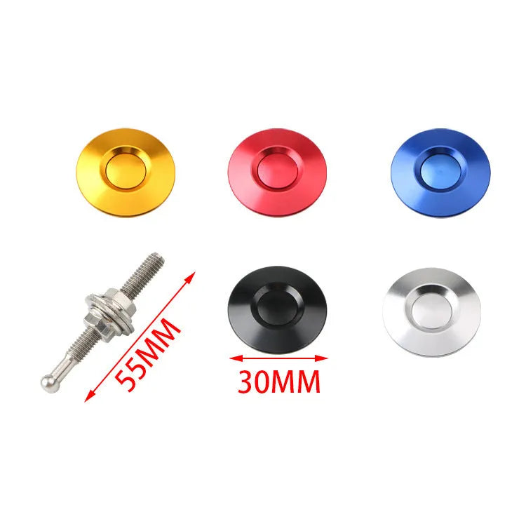 30mm aluminium engine cover lock in silver, black, gold, blue, and red colour options.