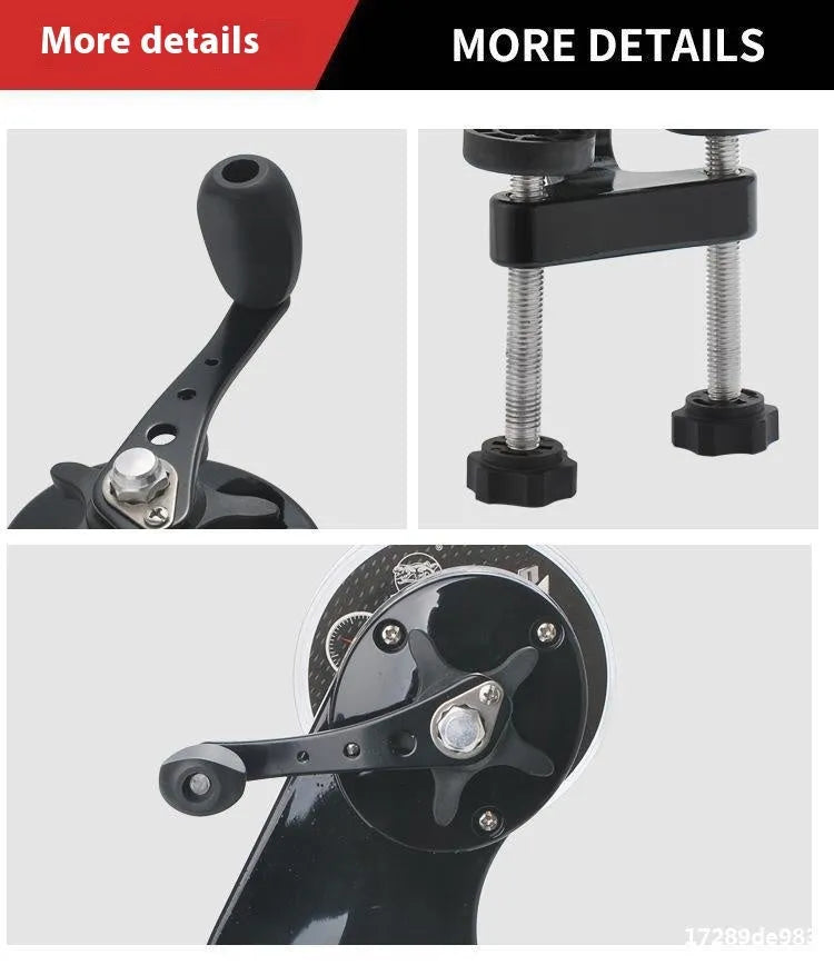 Portable fishing line wrapping device with composite fibre construction and cable winder design
