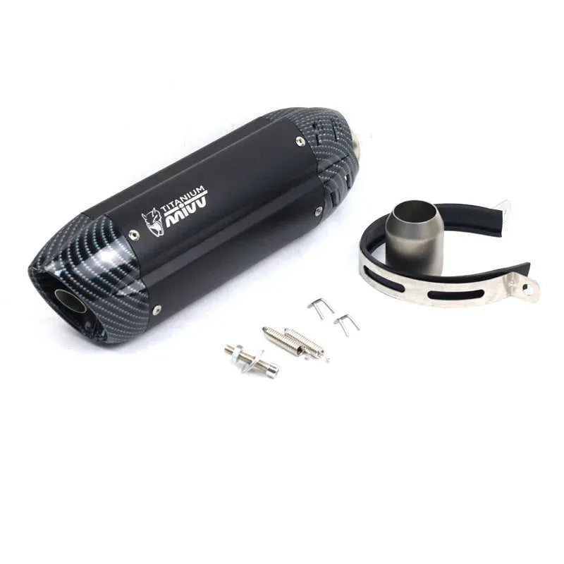 Stainless steel motorcycle exhaust modification component with small hexagonal design